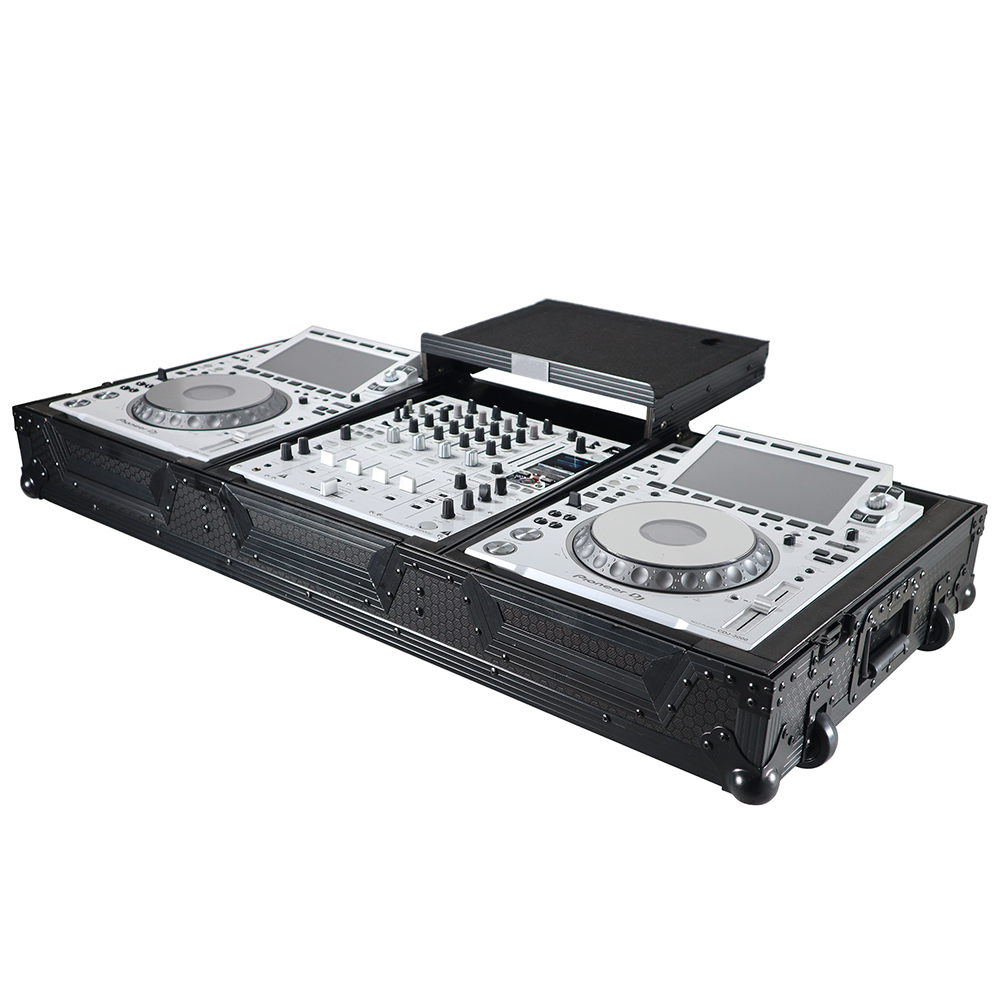 performance activities portable DJ flight road Case for Pioneer 2X CDJ-3000 CD and DJM-900NXS2 Mixer W/Wheels & Laptop Shelf