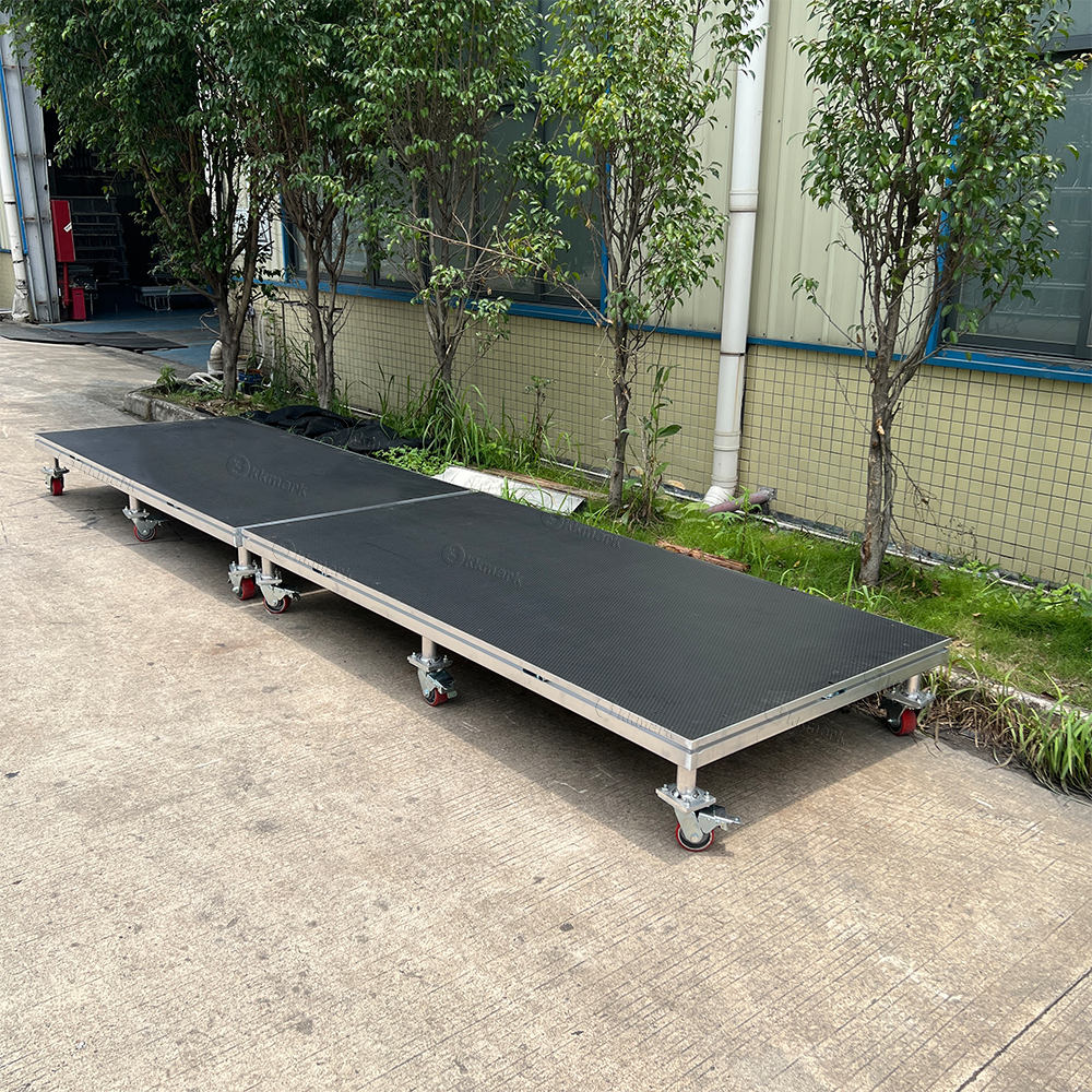 KKMARK Quick Lock Staging Deck4x4 4x8 Aluminum Portable Mobile Stage with wheels