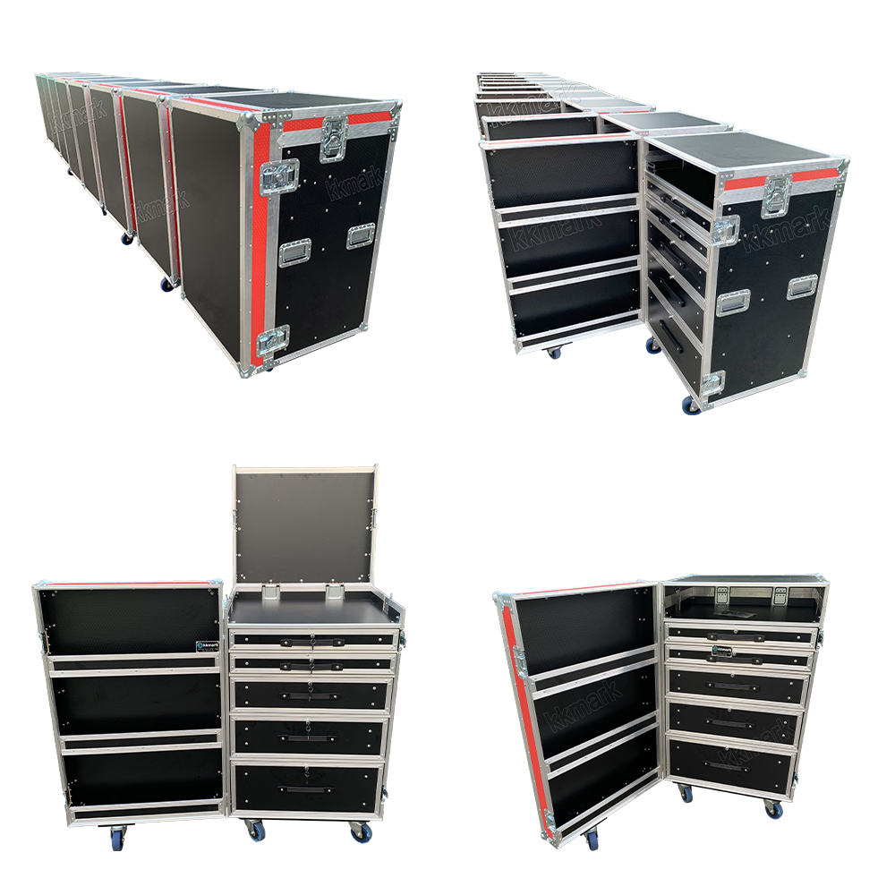 LCD LED TV Screen plasma lighting fixture fiberglass utility trunk transport cable drawer slide rack flight ATA road case