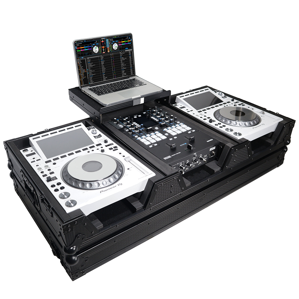 performance activities portable DJ flight road Case for Pioneer 2X CDJ-3000 CD and DJM-900NXS2 Mixer W/Wheels & Laptop Shelf