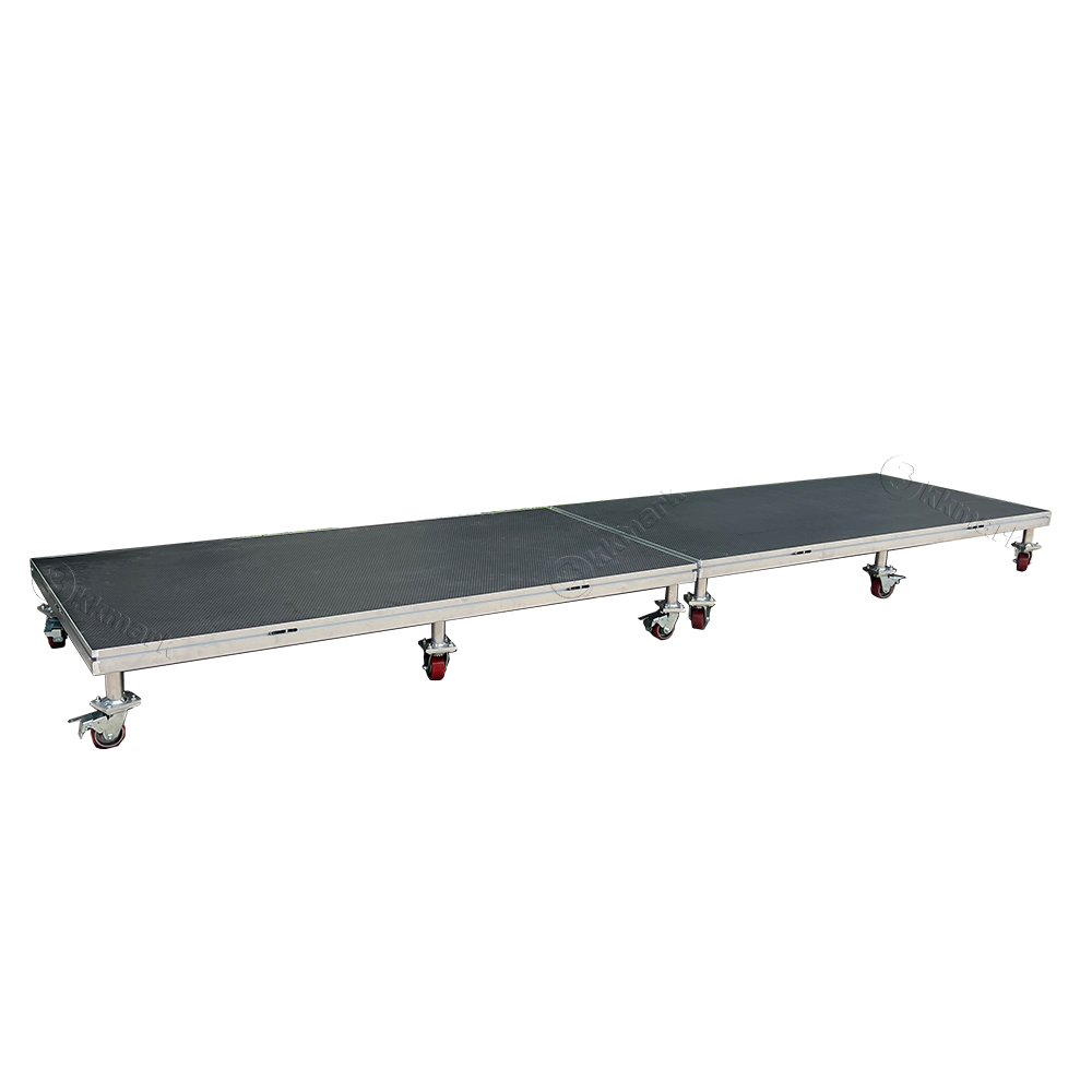 KKMARK Quick Lock Staging Deck4x4 4x8 Aluminum Portable Mobile Stage with wheels