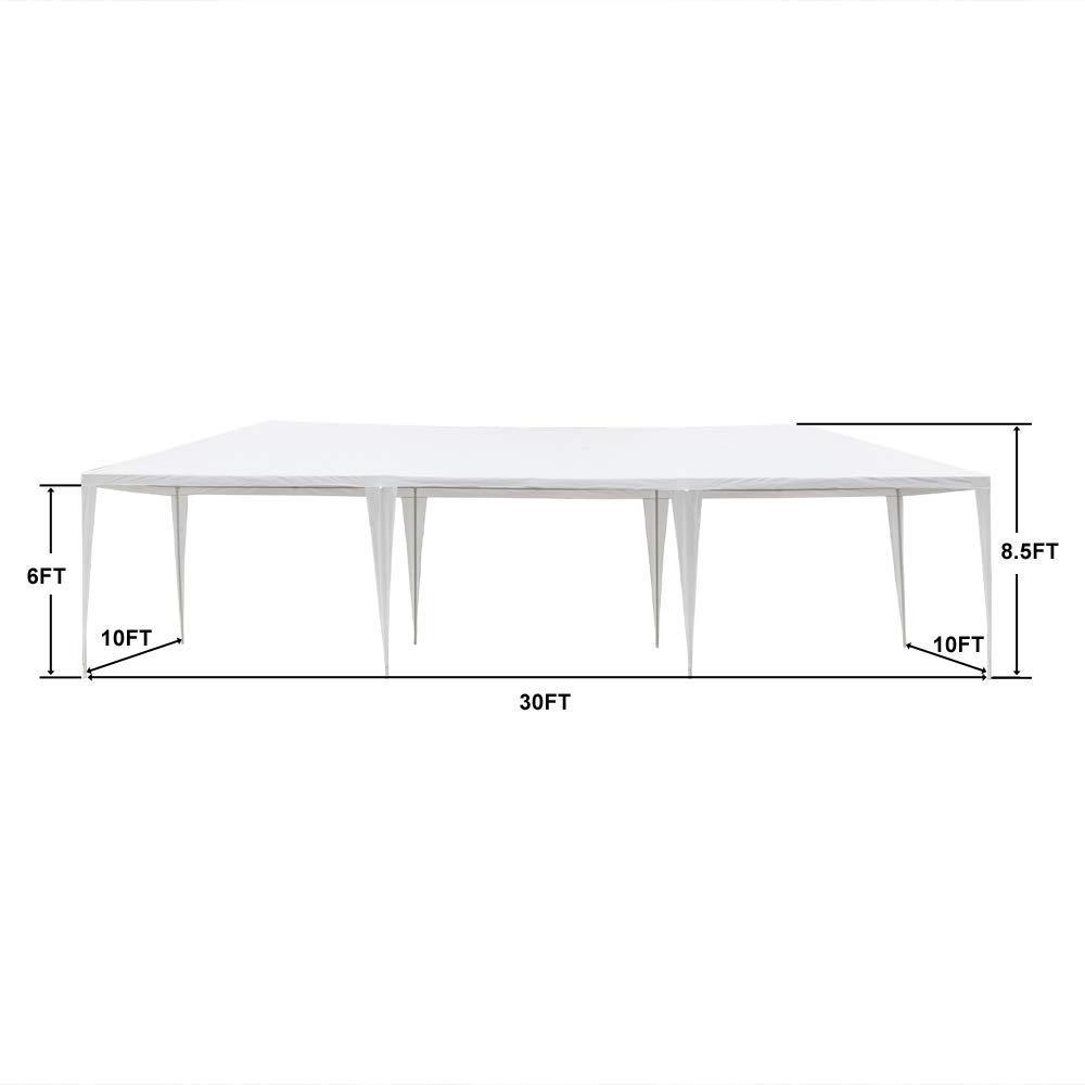 10'x30' Outdoor Canopy Party Wedding Tent,Sunshade Shelter,Outdoor Gazebo Pavilion with 8 Removable Sidewalls Upgraded Tube