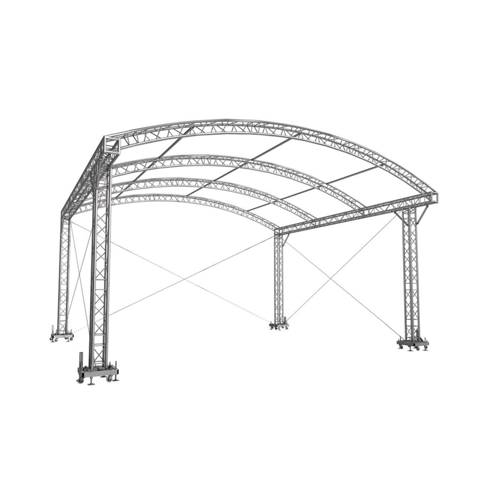 DJ Event Facade White/Black Scrims Aluminum Truss Booth 6.56' Arch truss System Detachable Table And Facade