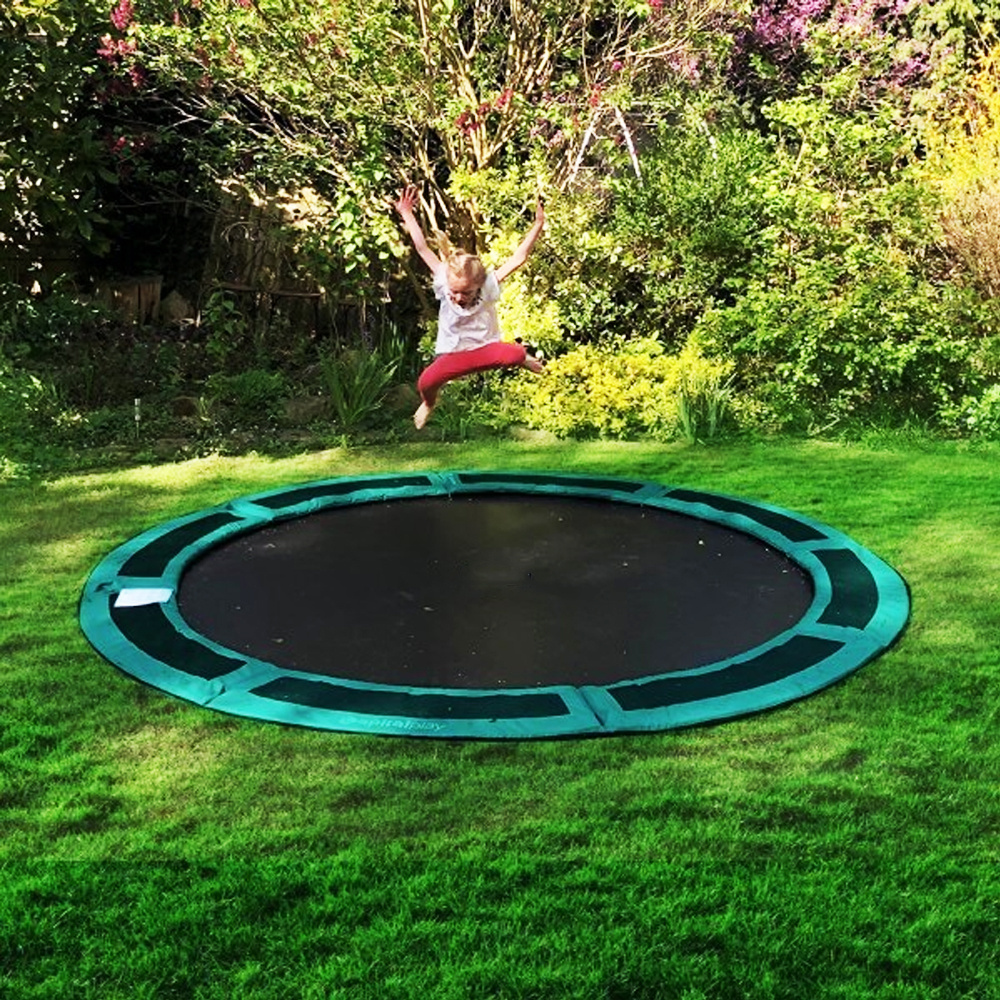 10 12 14ft Circular Rectangular Outdoor Kids Underground Sunken In Ground Trampoline for domestic use