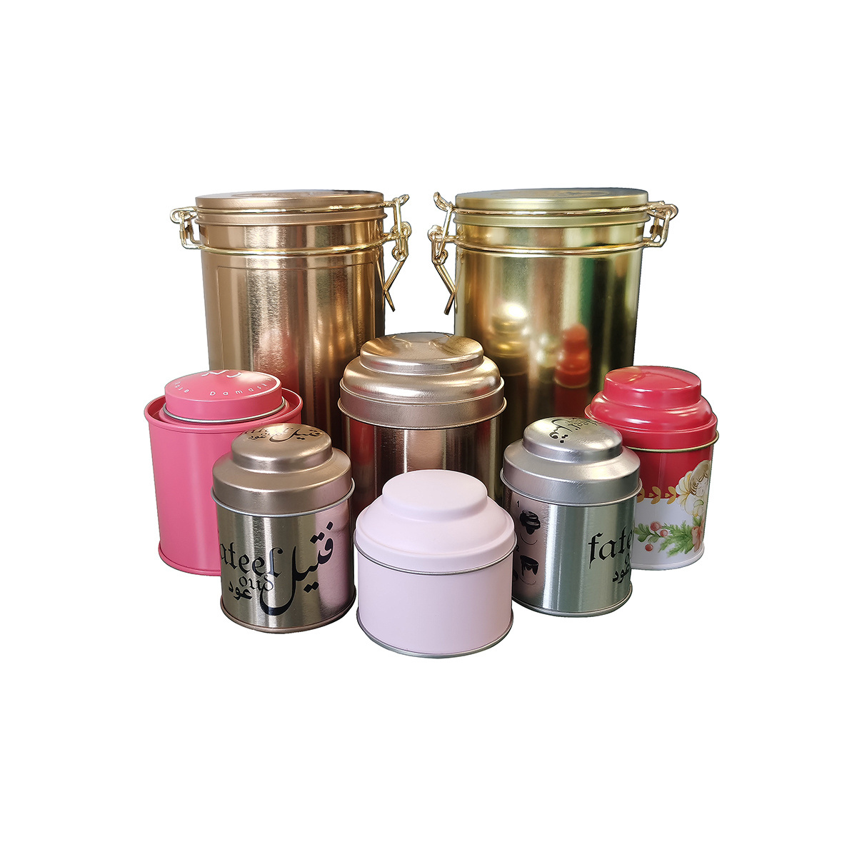 Luxury Tea Tins China Supplier Empty Metal Tea Can For Round Tea Tin Canister Multi Color Tin Box