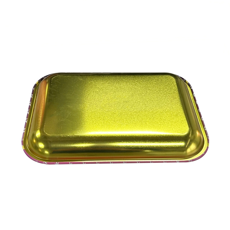 Multiple Size Custom LOGO Small Size Rolling Metal Tin Tray Tinplate Metal Serving Tray for Sale