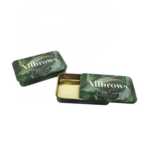 Custom Full Color Printed Miniature Slide Cover Solid Perfume Eyebrow Soap lip Balm Packing Metal Tin Box