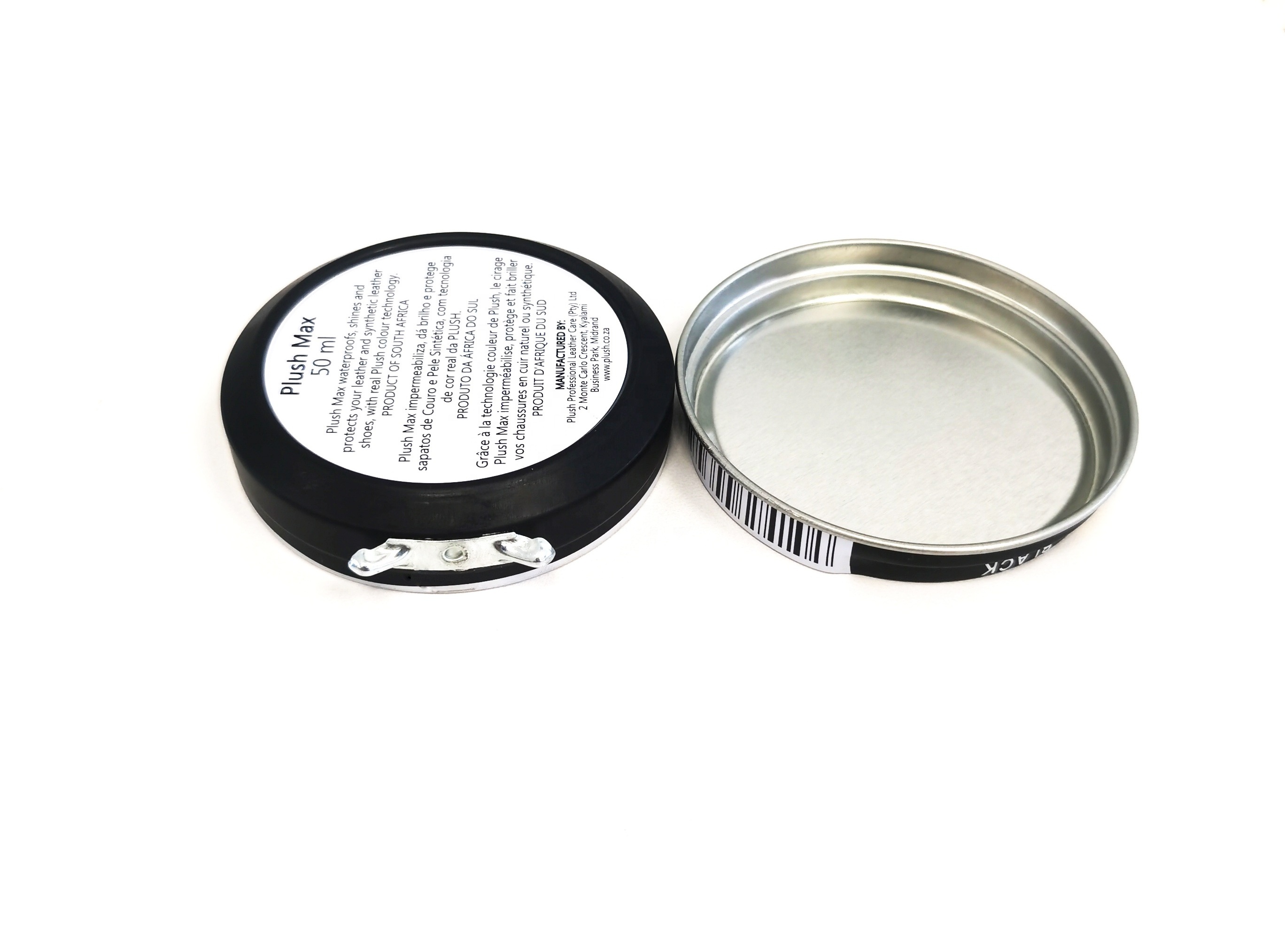 Chinese Manufacture High Quality Black Vintage Round Shape Empty Shoe Polish Tin Box With Opener Lids