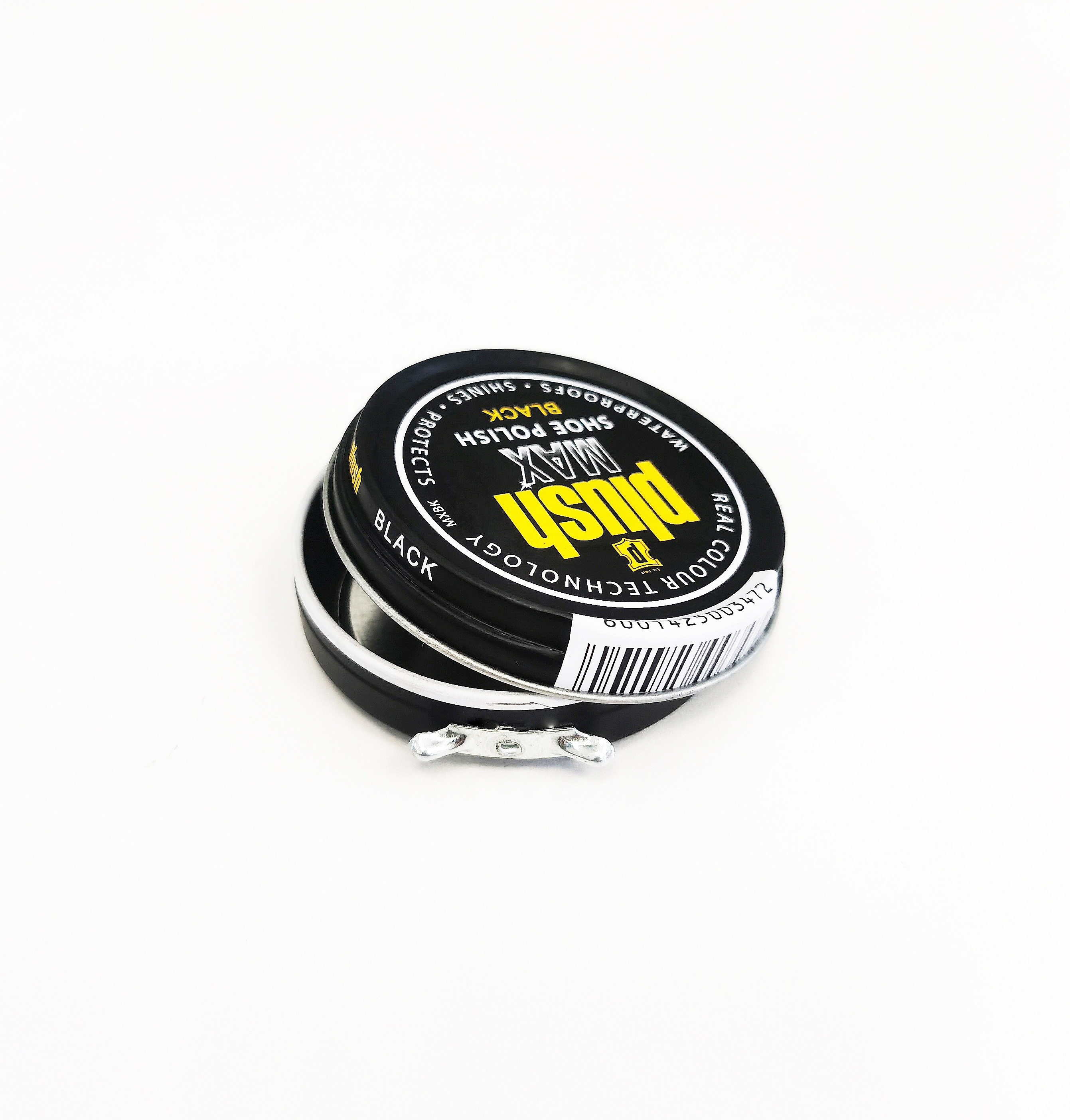 Chinese Manufacture High Quality Black Vintage Round Shape Empty Shoe Polish Tin Box With Opener Lids