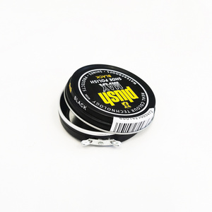 Chinese Manufacture High Quality Black Vintage Round Shape Empty Shoe Polish Tin Box With Opener Lids