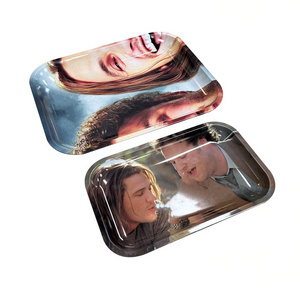 Wholesale High Quality Small Rectangle Rolling Trays Tin Tray Serving Food Custom Rolling Tray for Sale