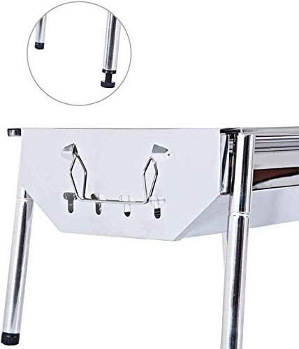 KKS Charcoal Grill Barbecue Portable BBQ Stainless Steel Folding BBQ Kabab Grill Hibachi Grill