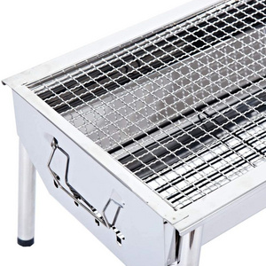 KKS Charcoal Grill Barbecue Portable BBQ Stainless Steel Folding BBQ Kabab Grill Hibachi Grill