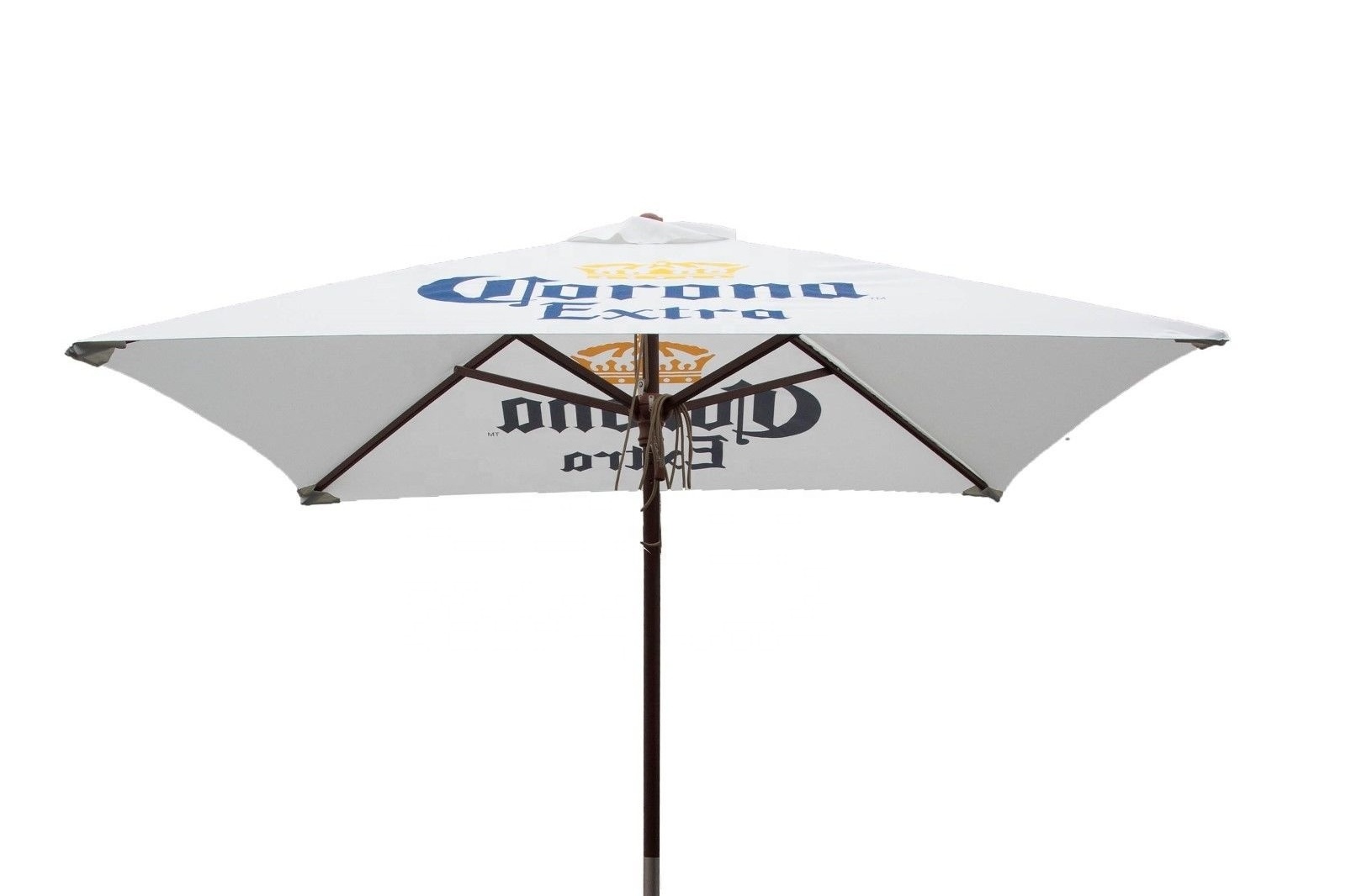 High Quality Hardwood Waterproof Sun Protection Smart Outdoor Garden Use Striped Umbrella square beach umbrella wood pole