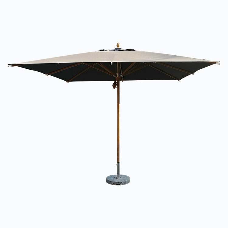 High Quality Aluminum Wooden Metal Advertising Cheap Beach Garden Outdoor Parasol 3m 4m Square Windproof Market Patio Umbrellas