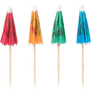 Custom printing decorative picks creative paper cocktail umbrella picks toothpick for cocktail drinking