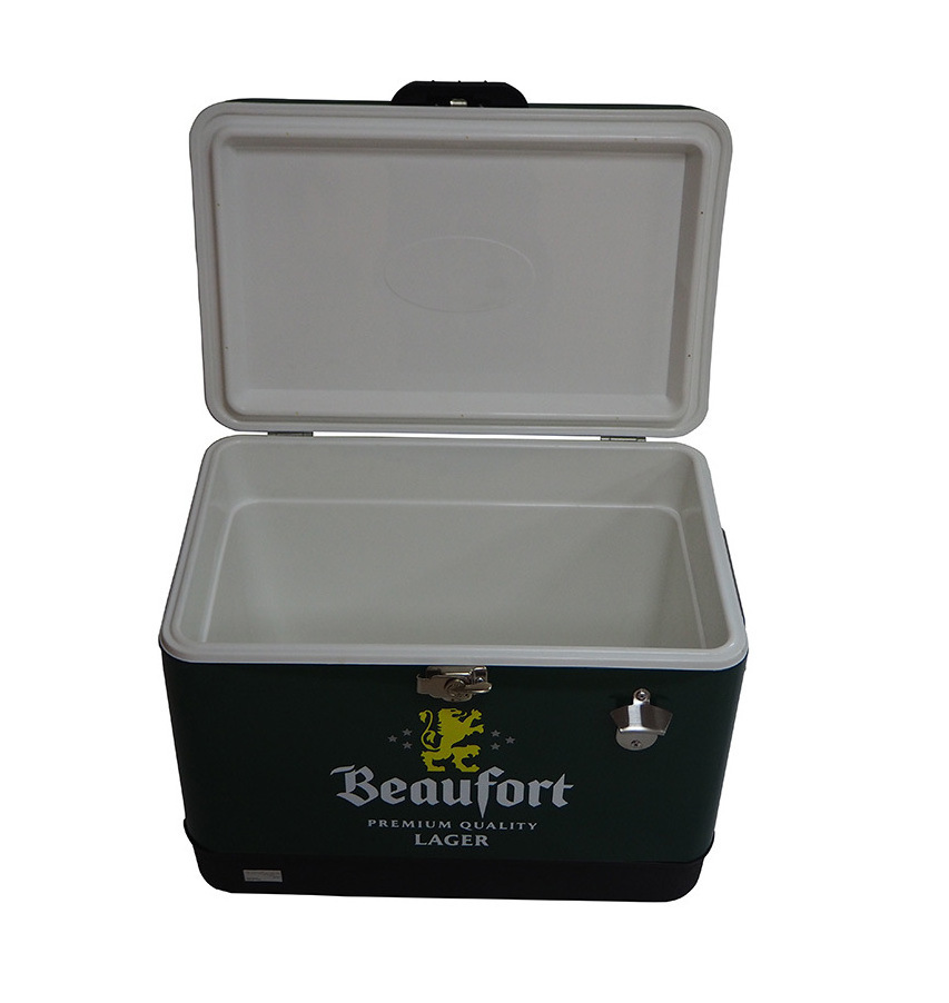 Outdoor Camping Hard Ice Chest Stainless Steel Ice Cooler Box Beer Cooler Metal Cooler Box Cold Box For Party Camping