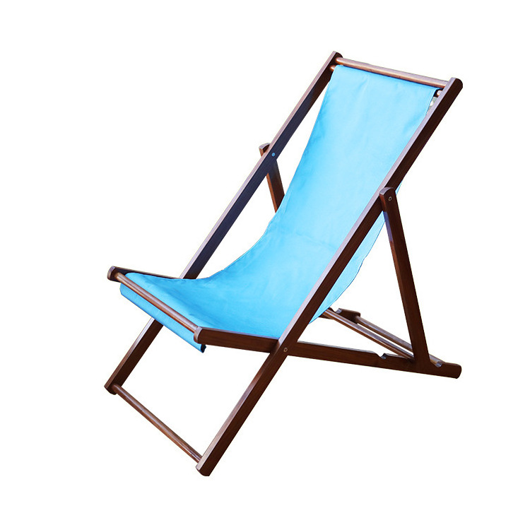 Cheap Outdoor Wood Canvas Chair Foldable Beach Lounge Chair with Adjustable Height Folding Beach Chairs