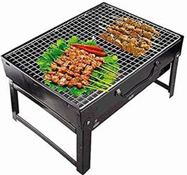 Perfect Foldable Stainless Steel BBQ Grill  Flat Top Hibachi Grill Portable Charcoal Grill