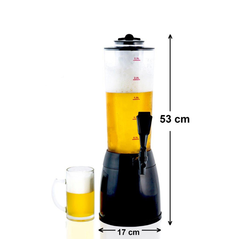 New Designed Bar Restaurant Use Beer Drink Cooling Tower Wine Beverage Beer Tower Dispenser With Ice Tube 2.5L