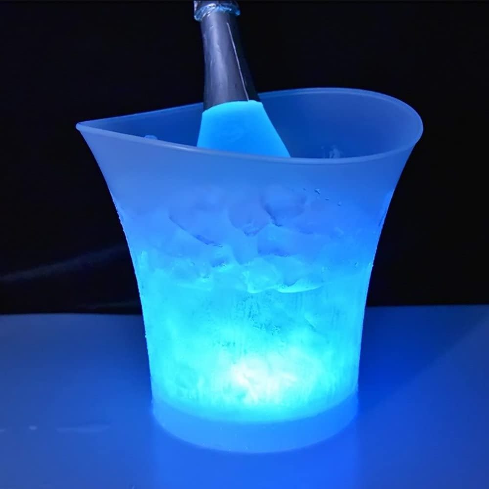 7 Color Light Up Flashing LED Large Plastic Oval Storage Tub Drink Cooler for Cocktail Bar Beer Bottle Drink Ice Bucket