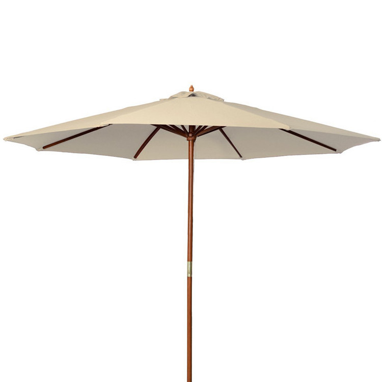 Easy install and foldable outdoor use wooden beach umbrella