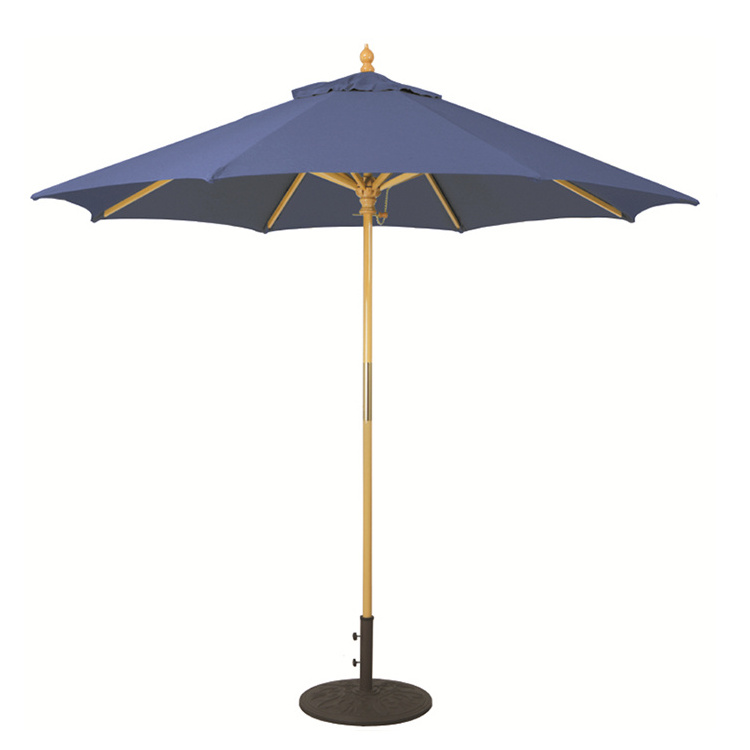 Sun shade bamboo wooden beach umbrella outdoor patio umbrella with base