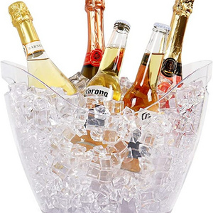 Bar Champagne Beer LED Acrylic Ice Bucket with Handles Large Ice Buckets Beer Bucket