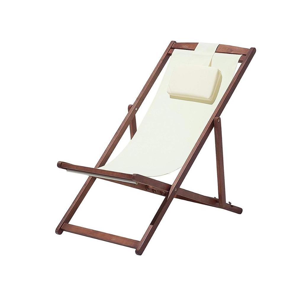 Lightweight & Durable Foldable Wooden Deck Chair