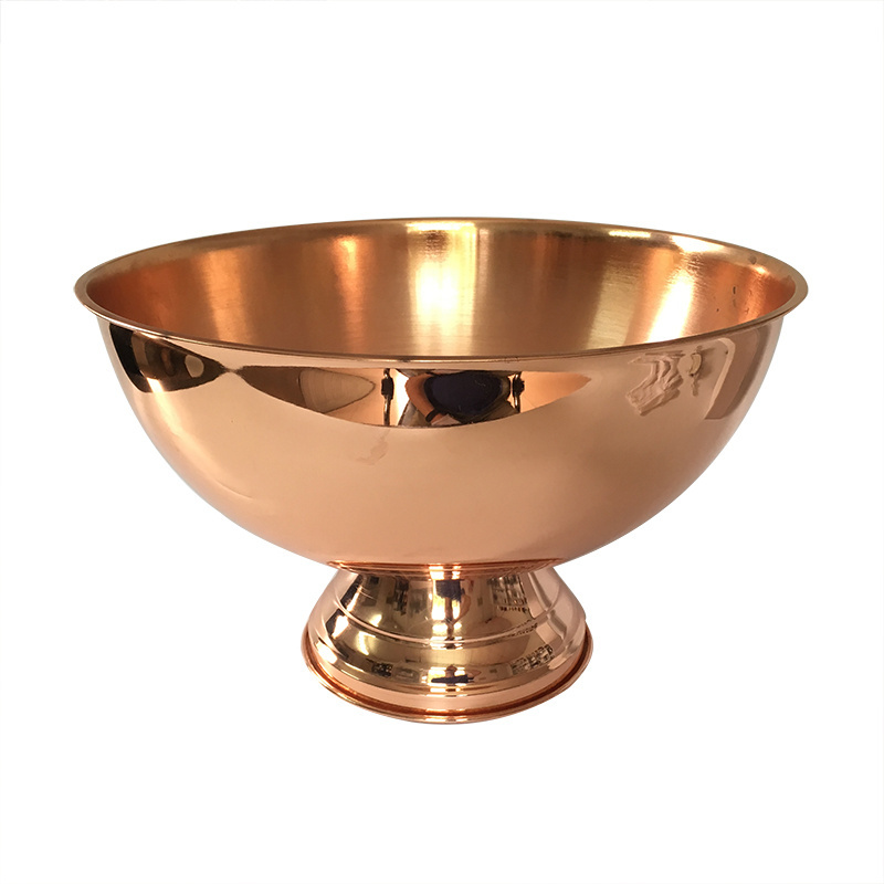 Copper champagne cooler ice bucket bowl