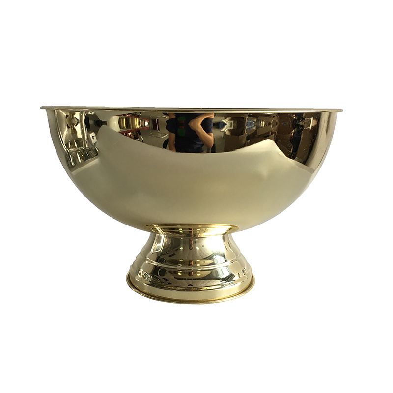 Custom gold double wall punch bowl champagne cooler bowl