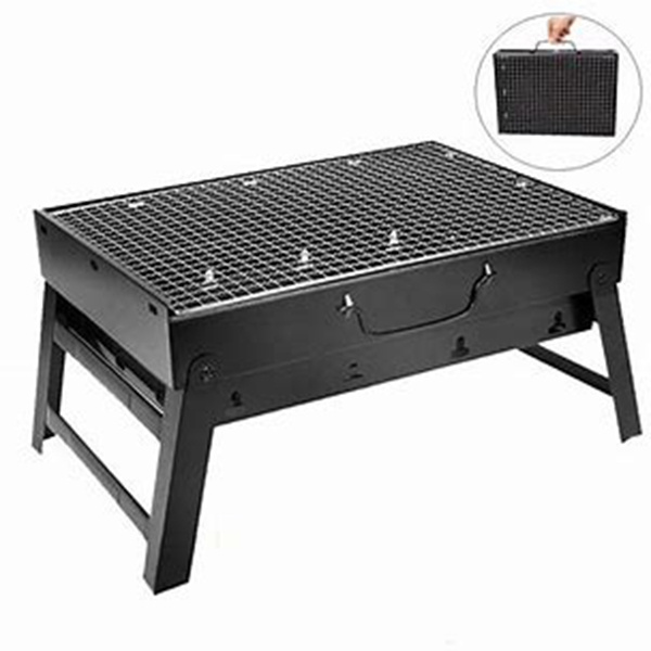 Perfect Foldable Stainless Steel BBQ Grill  Flat Top Hibachi Grill Portable Charcoal Grill