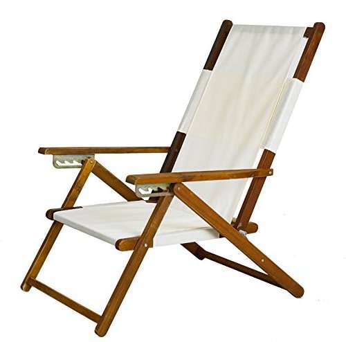 Wood Folding Beach Chair with Carry Strap perfect for Deck Patio Lawn and Camping