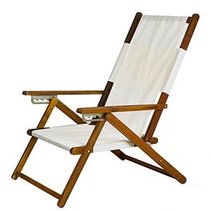 Wood Folding Beach Chair with Carry Strap perfect for Deck Patio Lawn and Camping