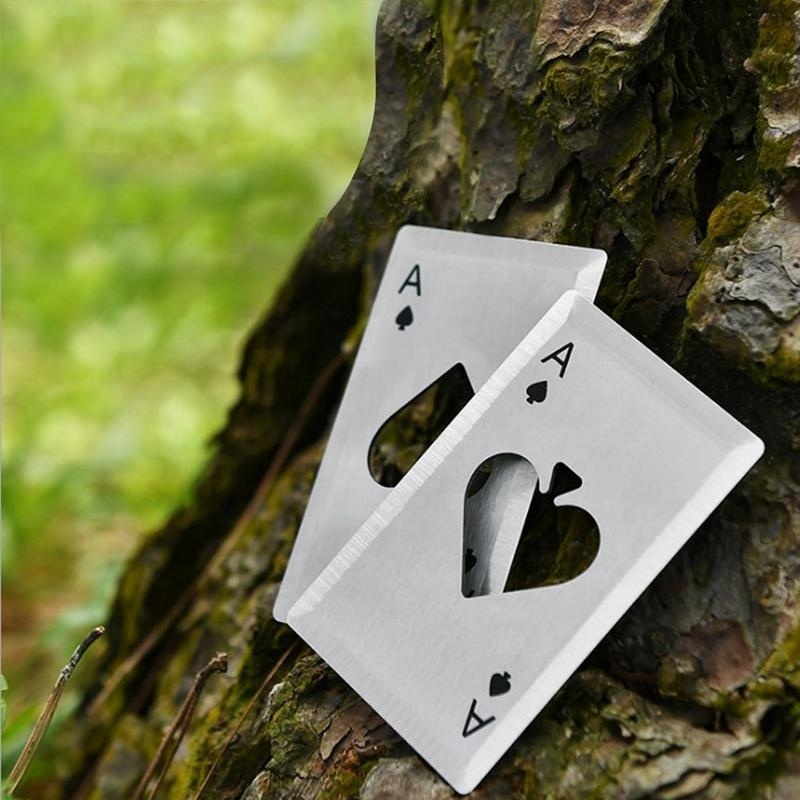 Aluminum Customized Poker Shaped Credit Card Size Bottle Opener