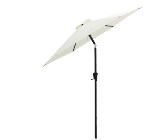 2.7M Waterproof Outdoor Garden Patio Umbrella With Push Button Tilt And Crank,Wood Print Market Umbrella Parasols