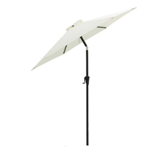 2.7M Waterproof Outdoor Garden Patio Umbrella With Push Button Tilt And Crank,Wood Print Market Umbrella Parasols