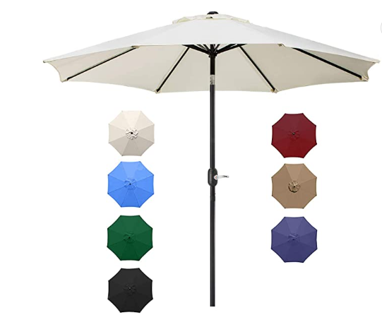 Customizable Sunshade Umbrella Parasol with Tilt Sand Anchor UV Protection Outdoor Patio umbrella Wooden Beach Umbrella