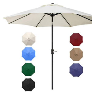 Customizable Sunshade Umbrella Parasol with Tilt Sand Anchor UV Protection Outdoor Patio umbrella Wooden Beach Umbrella