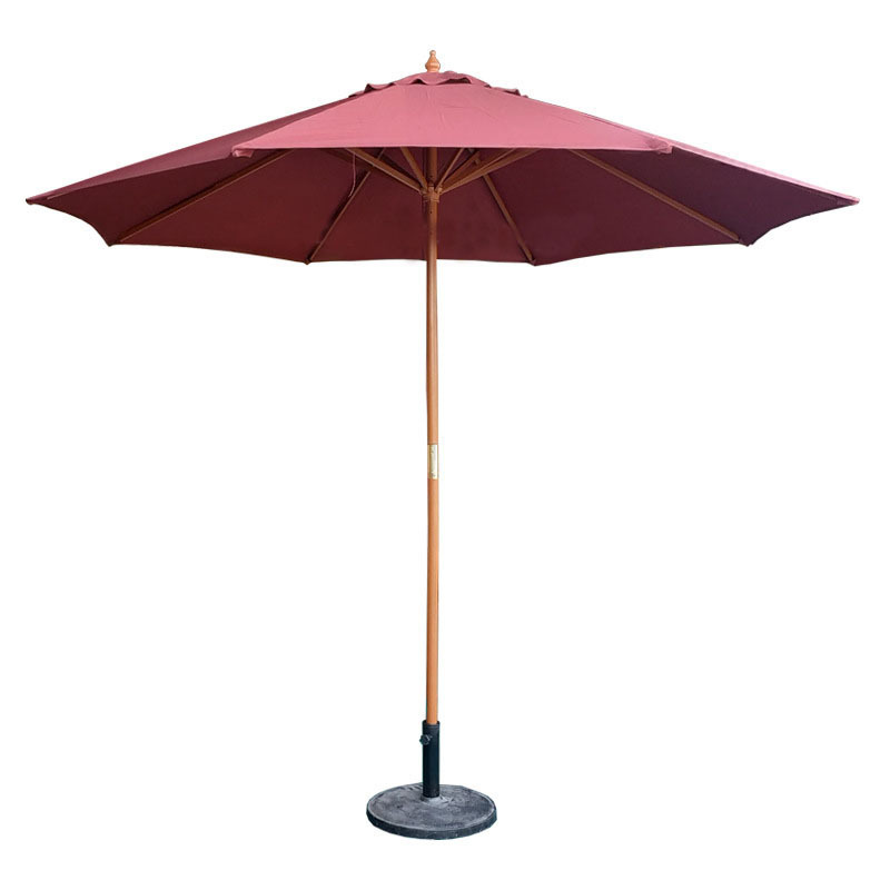 Custom 2m 3m 4m Square Outdoor Patio Pole Umbrella for Cafe Coffee Brewery Advertising Sun Shade Bamboo Wooden Beach Umbrella