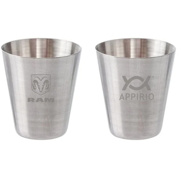 Factory Direct Stainless Steel Drinking Shot Glasses Portable Stackable Travel Shot Cup Wine Glass With Printed Logo