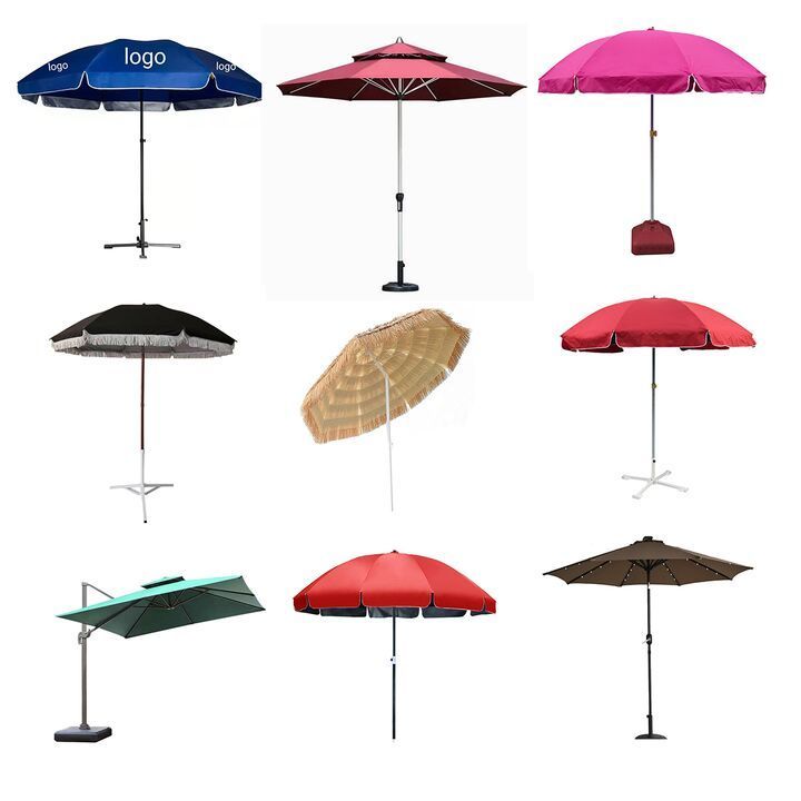 Hot selling  outdoor portable fold yellow  blue 1.8cm 2.2cm custom design large parasol  pool sun umbrella for the beach