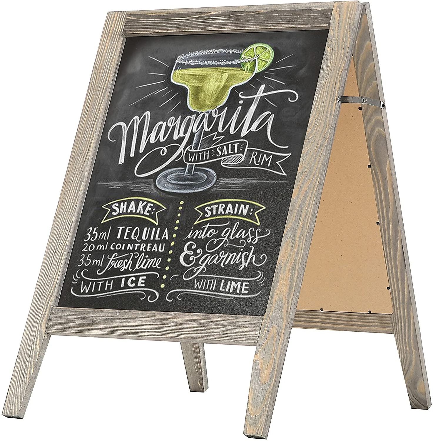 Chalkboard with Wooden Frame Non-Porous Erasable Blackboard and Whiteboard for Liquid Chalk Decorative Magnet Board