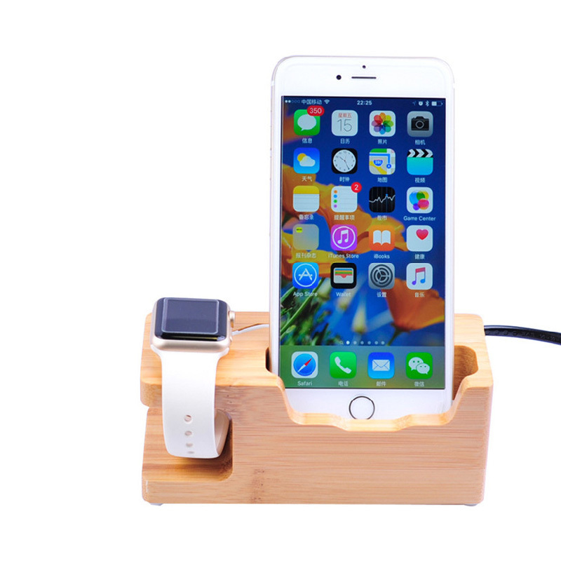 Custom Cheap Fit Cell Phone Tablet Stand Eco Friendly Natural Bamboo Wooden Desk Mobile Cellphone Stand Smart Phone Holder