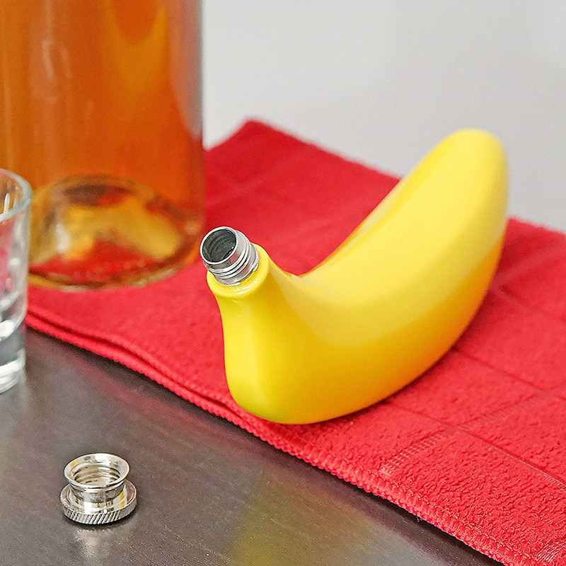 Hot Selling 5oz Banana Shape Stainless Steel Whisky Hip Flask Pocket Flask