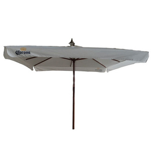 3M X 3M Corona Extra 10 ft Square Patio Market Hardwood Umbrella