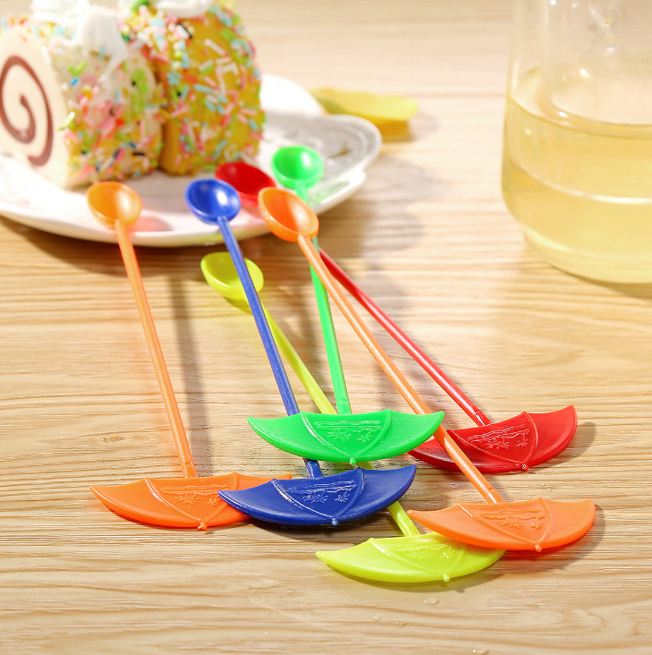 China factory high quality plastic Cocktail Drink stirrers plastic mixing spoon coffee stir umbrella stirrers