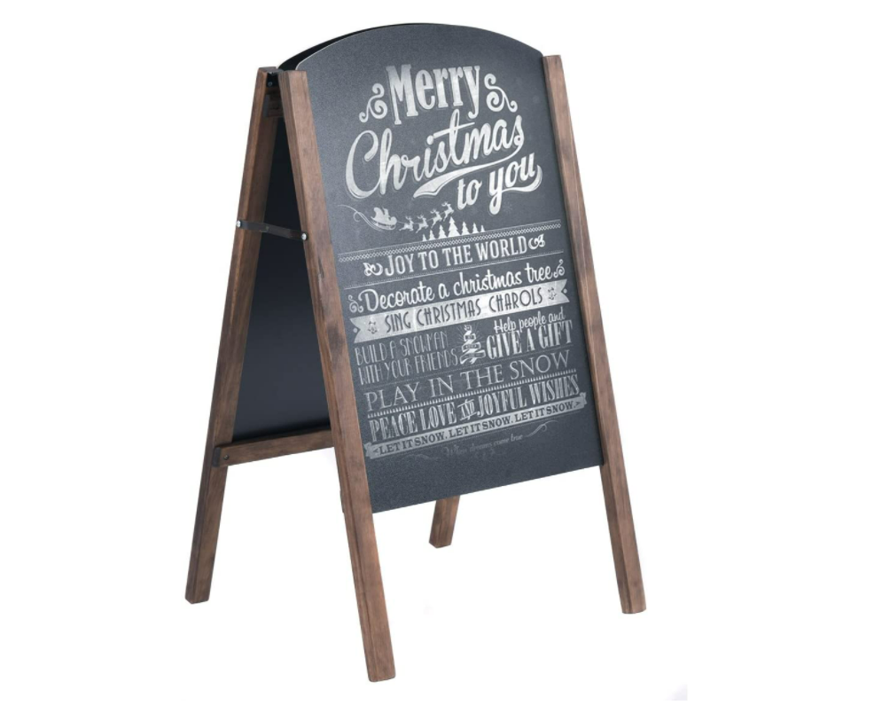 Chalkboard with Wooden Frame Non-Porous Erasable Blackboard and Whiteboard for Liquid Chalk Decorative Magnet Board