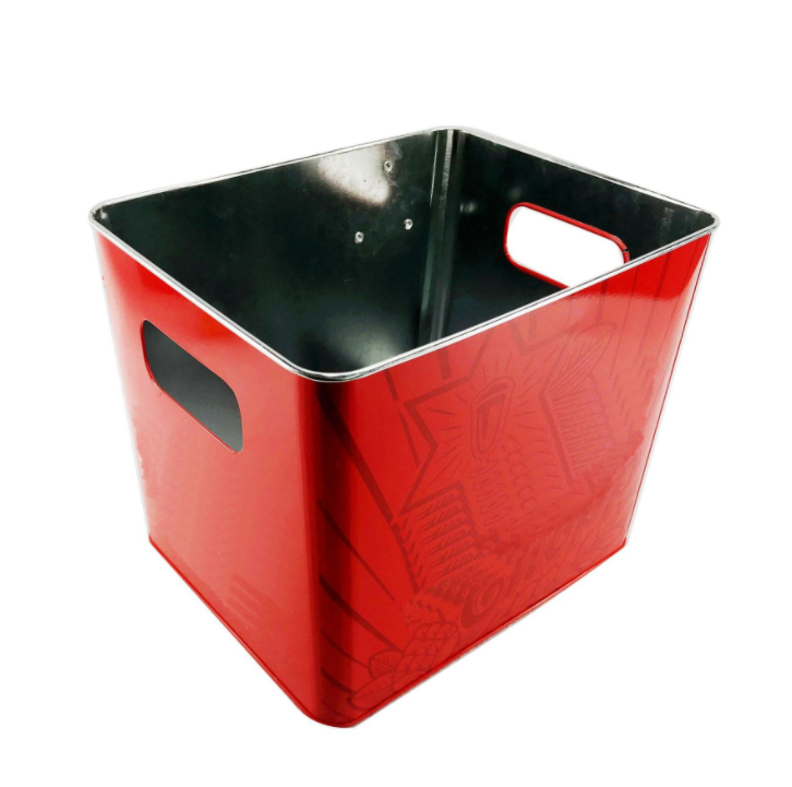 Galvanized Metal Rectangular Tin Ice Bucket Cooler Beer Beverage Wine Ice Buckets With Bottle Opener