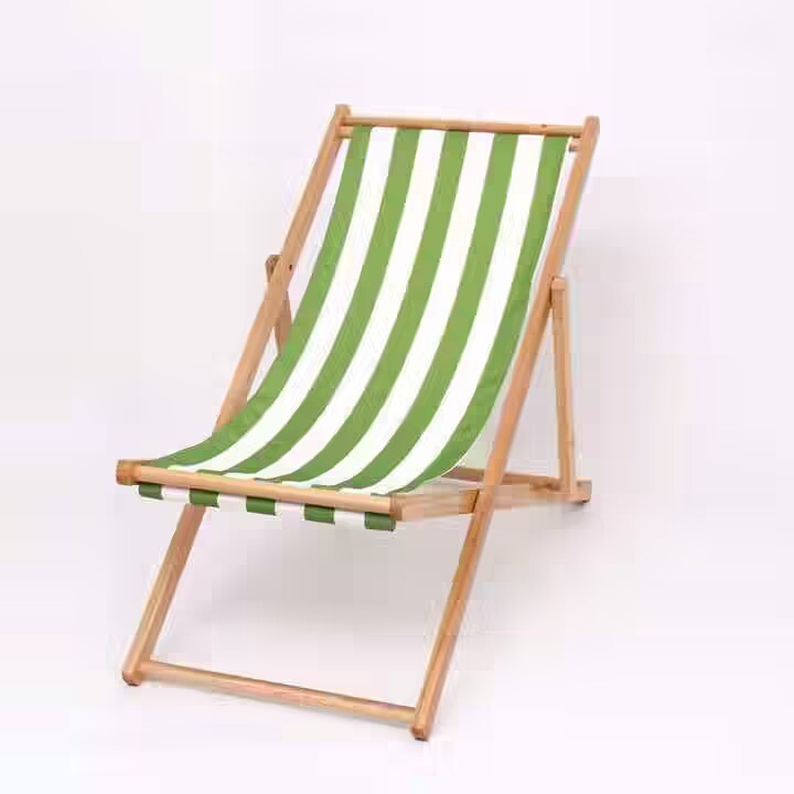 Custom Brand Logo High Quality Outdoor Chairs Wooden Foldable Sea Beach Chair